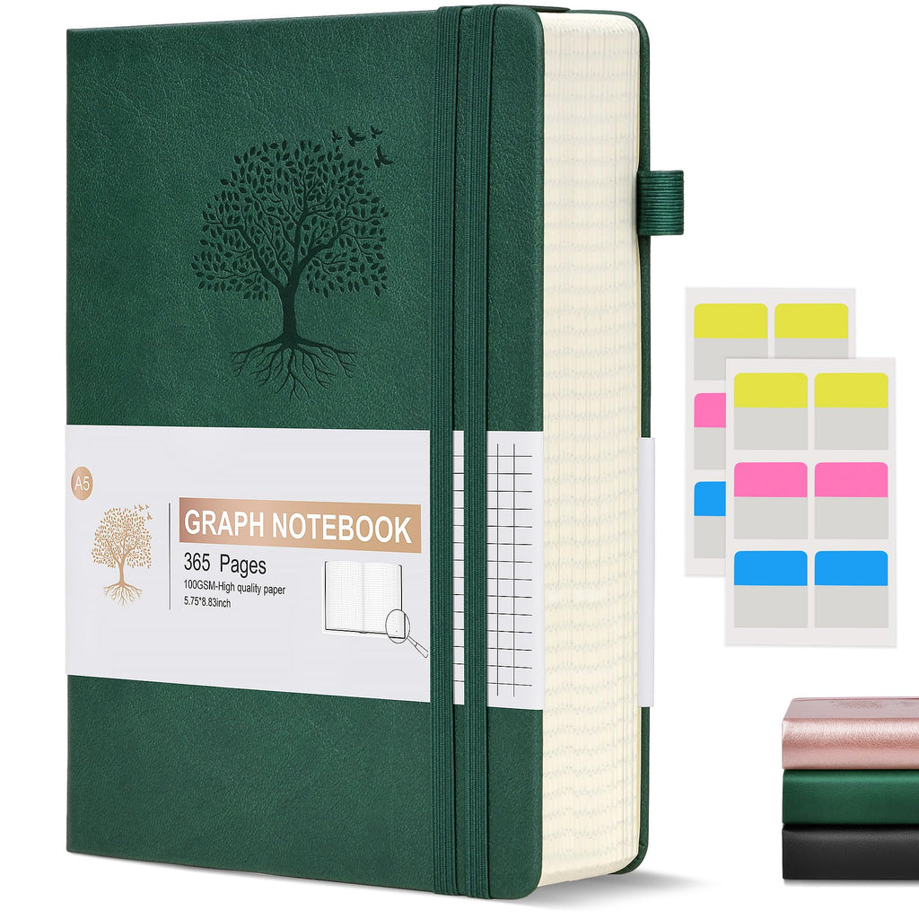 Ansopu Graph Paper Notebook Journal, 360 Numbered Pages Grid Notebooks
