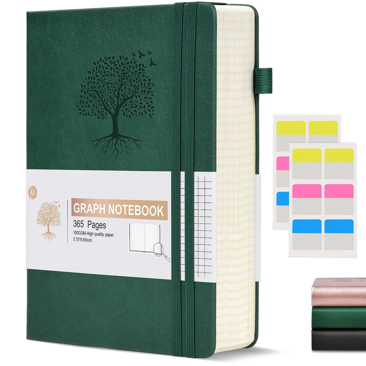 Ansopu Graph Paper Notebook Journal, 360 Numbered Pages Grid Notebooks