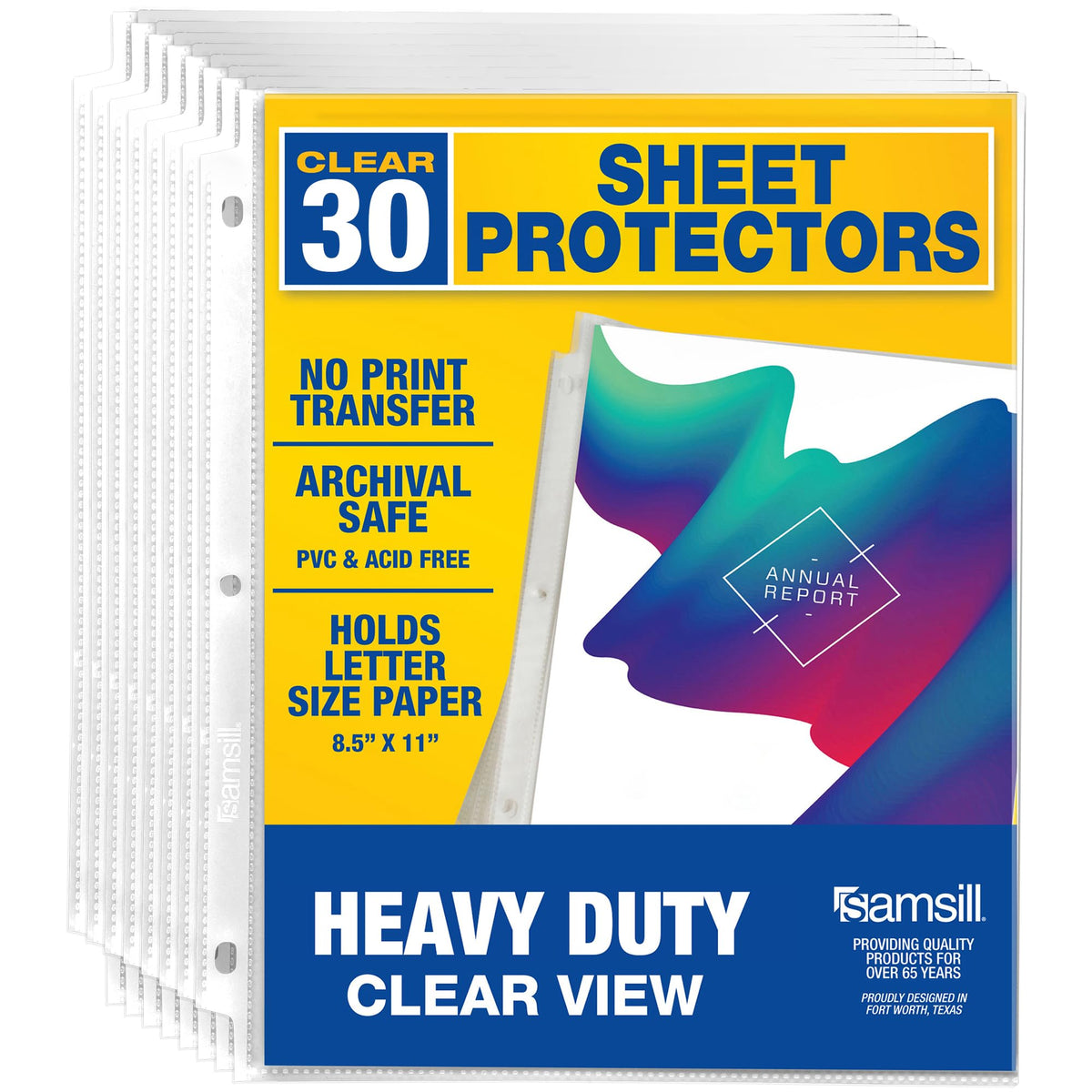 Samsill 100 Pack Heavy Duty Sheet Protectors, Crystal Clear