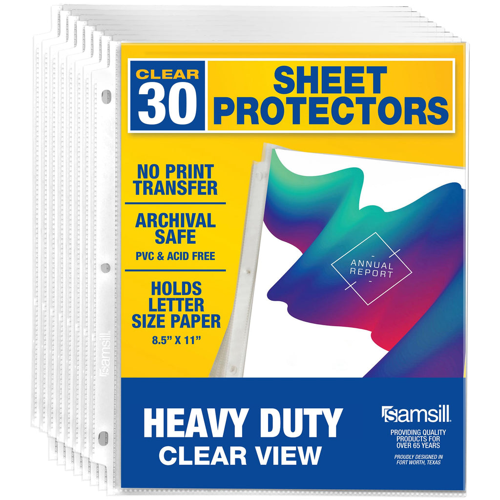 Samsill 100 Pack Heavy Duty Sheet Protectors, Non-Glare
