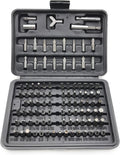 100pc Security Tamper Proof Bit Set, 6150 CR-V Steel, Sandblasted Finish, 1/4" Hex Shank