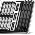 Four Candies Metal Mechanical Pencil Set with Case, 0.7mm, 3-Pack, Black