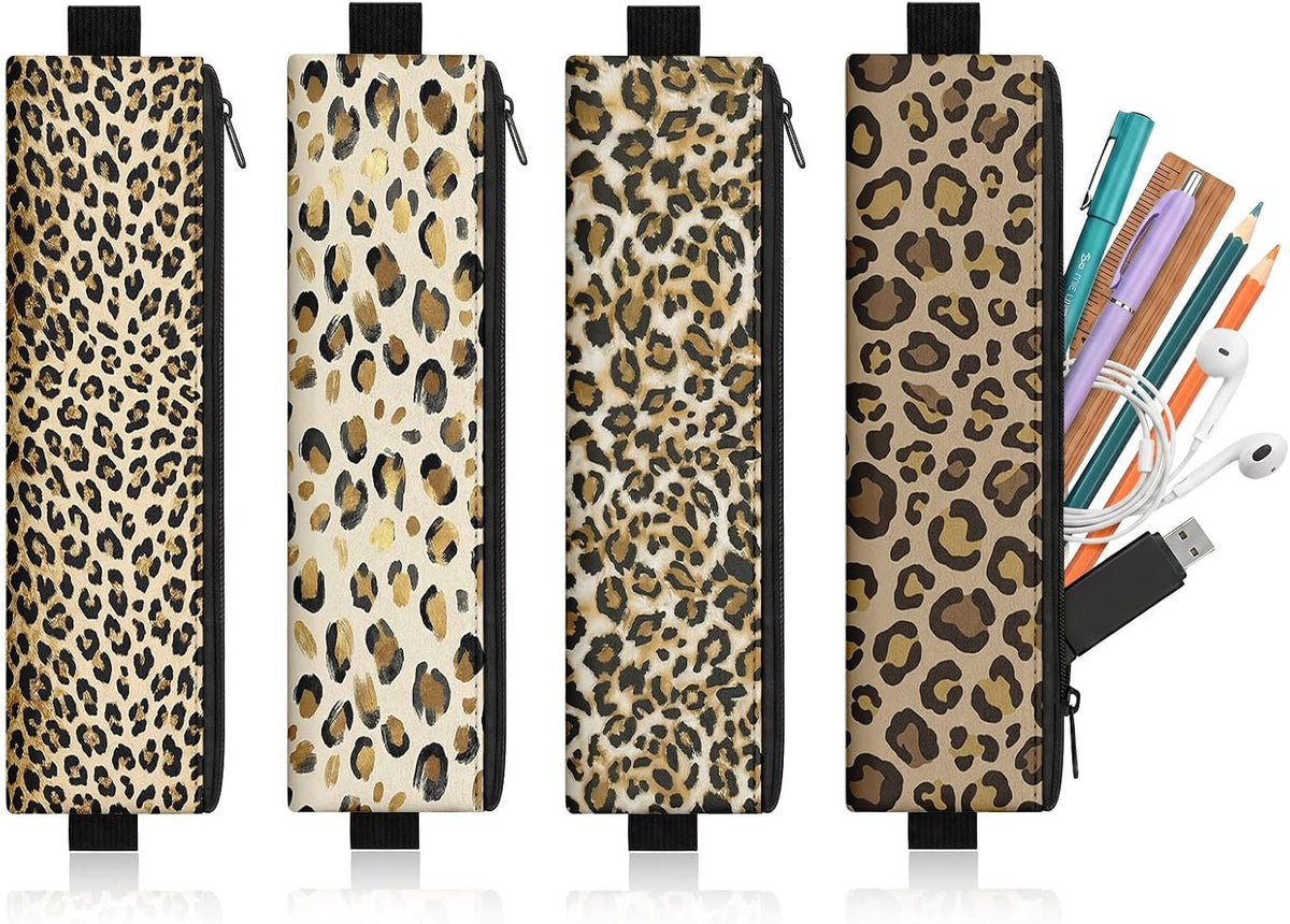4 Pack Leopard Elastic Pen Holder for Notebooks