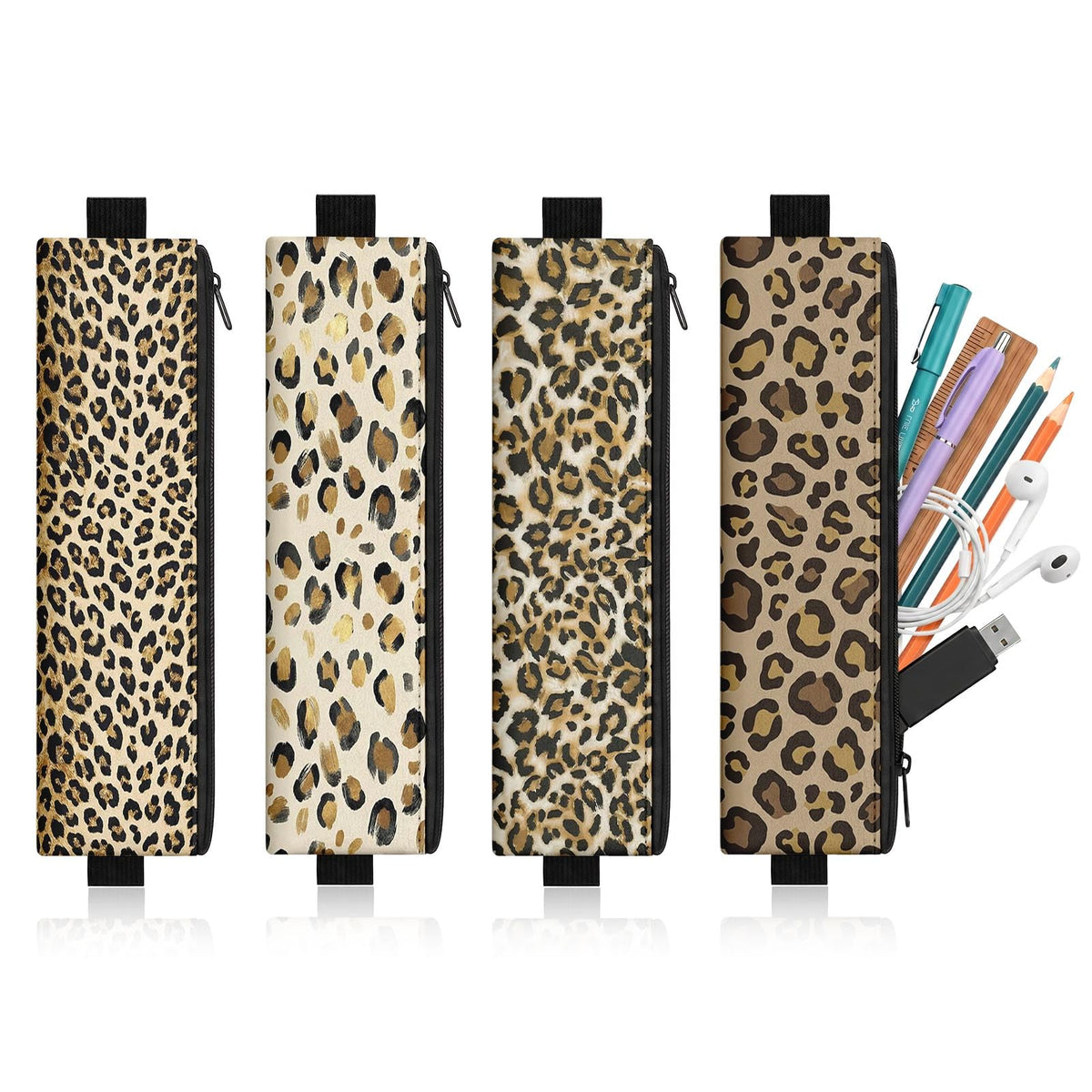 4 Pack Wildflower Floral Elastic Pen Holder for Notebooks