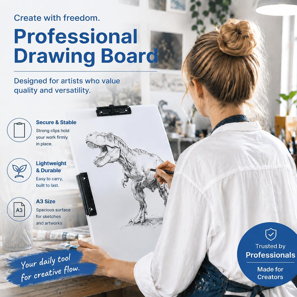 Clipboard with Pen Holder A3 Size 11" x 17", (White