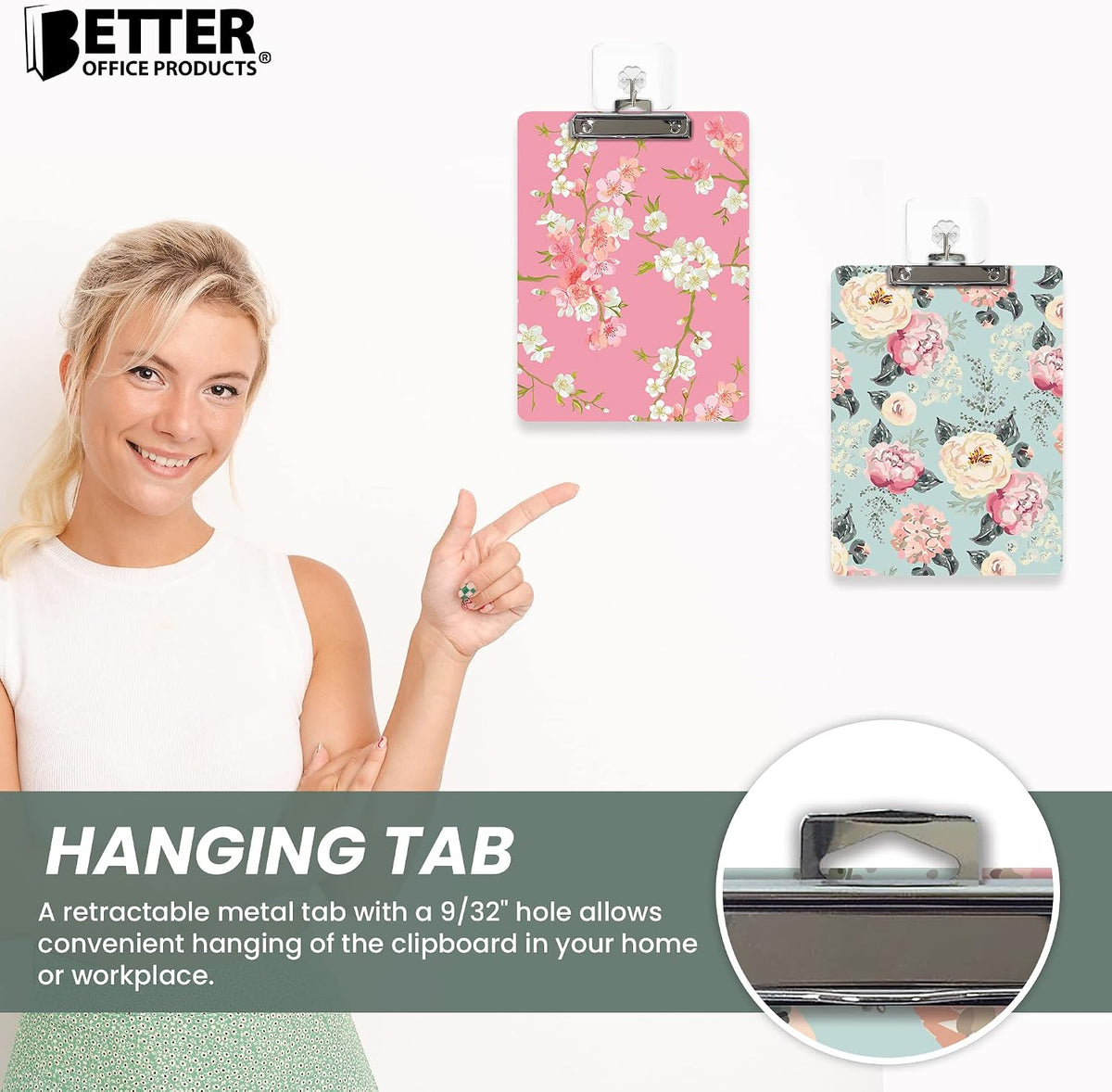 Better Office Products Fashion Clipboard (2 Pack), A4 Letter Size, 12.5" x 9"
