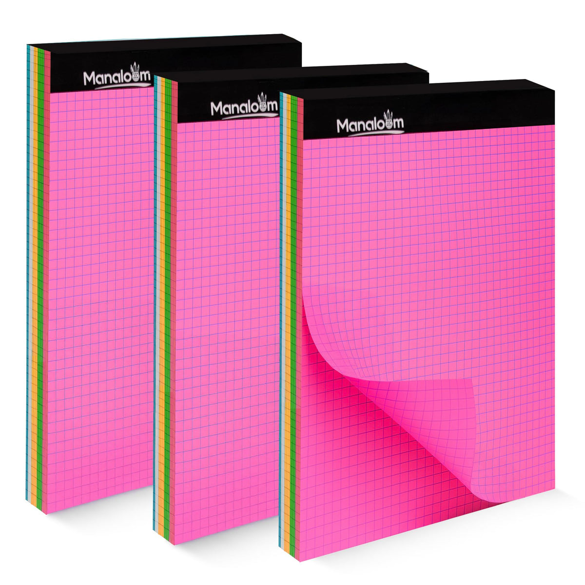 Graph Paper Pad 8.5 x 11 Inch - 3 Pack, 50 Sheets Each (150 Sheets Total) 4x4 Quad