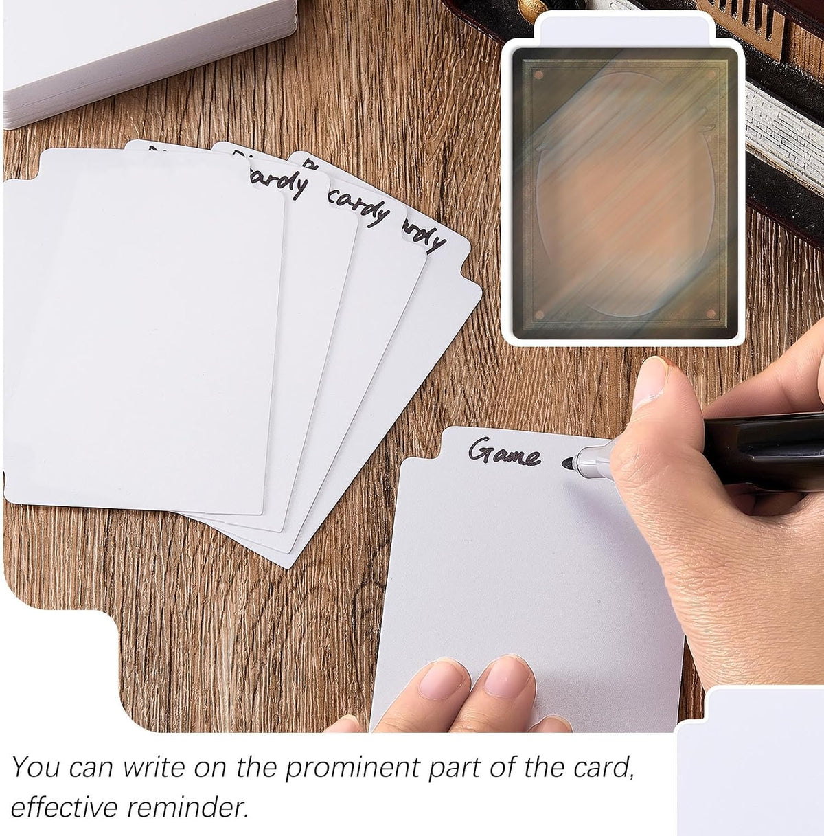 100 Pcs Card Dividers Plastic Tabs Compatible with TCG,White
