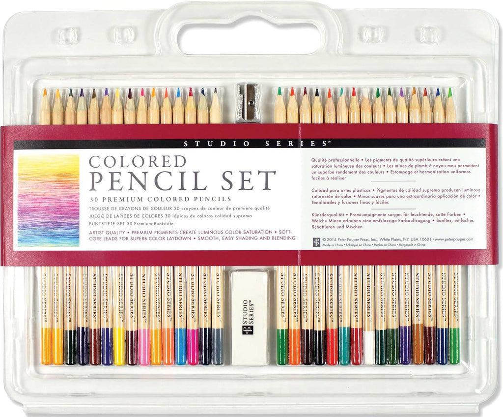 PETER PAUPER PRESS Studio Series Colored Pencil Set (Set of 30)