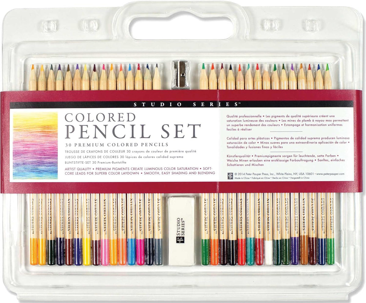 PETER PAUPER PRESS Studio Series Colored Pencil Set (Set of 30)