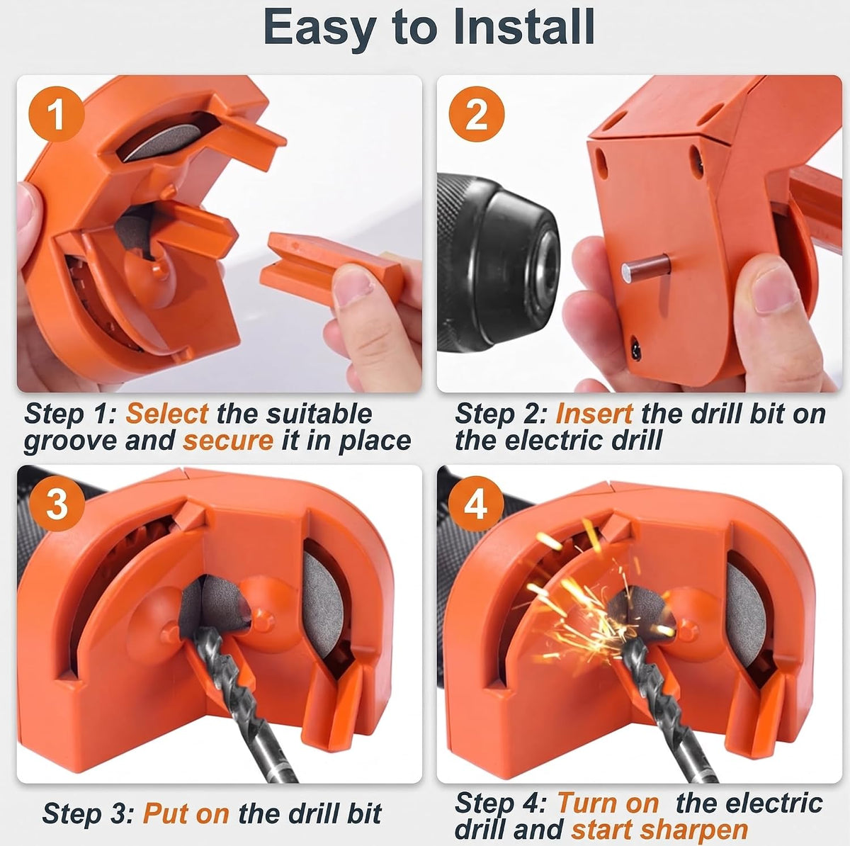 Multipurpose Drill Bit Sharpener for All Bits (5/64''-5/8'')