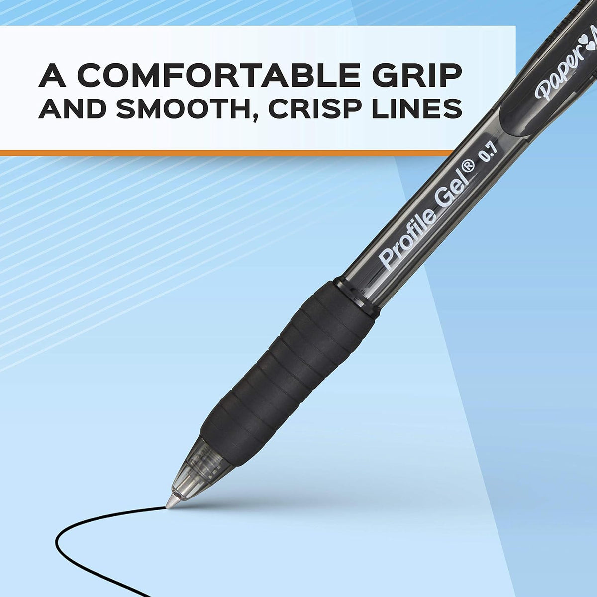 Paper Mate Profile Gel Pens, Retractable, Medium Point (0.7mm), Blue Ink