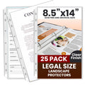 Legal Size Sheet Protectors 8.5x14 for 3 Ring Binder, 25 Pack Heavy Duty
