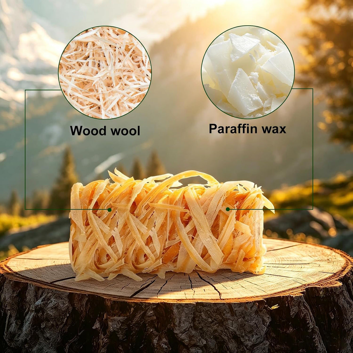 72PCS Fire Starter for Fireplace, Waterproof - Natural Fire Starters, for BBQ, Pizza Oven