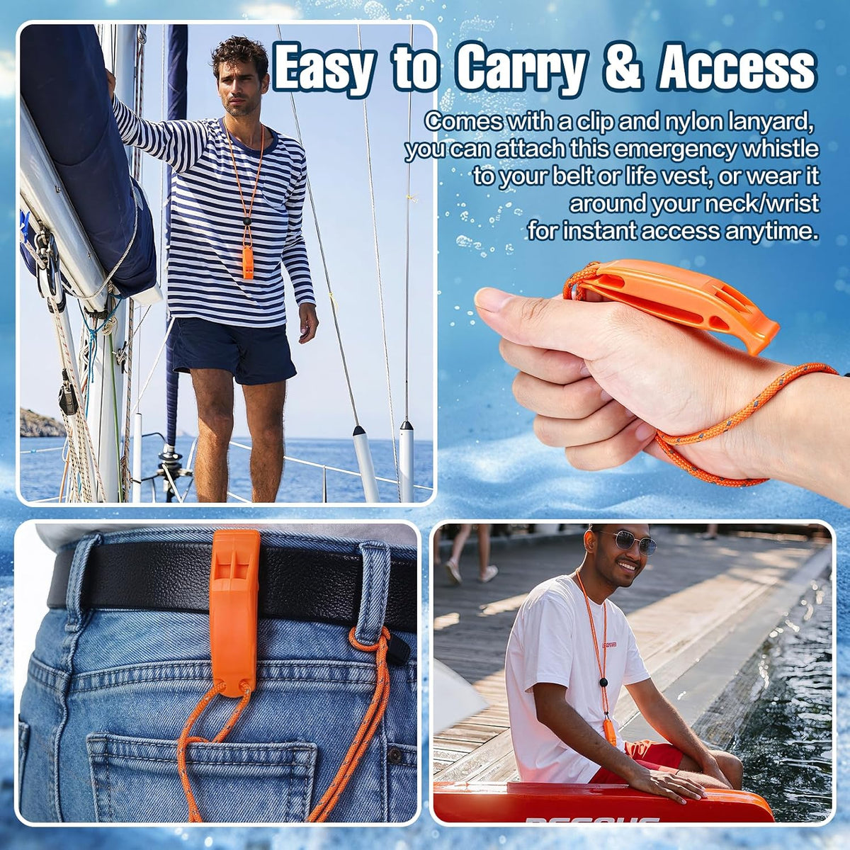 10PCS Marine Whistle, Boat Whistle, Safety Survival Whistle