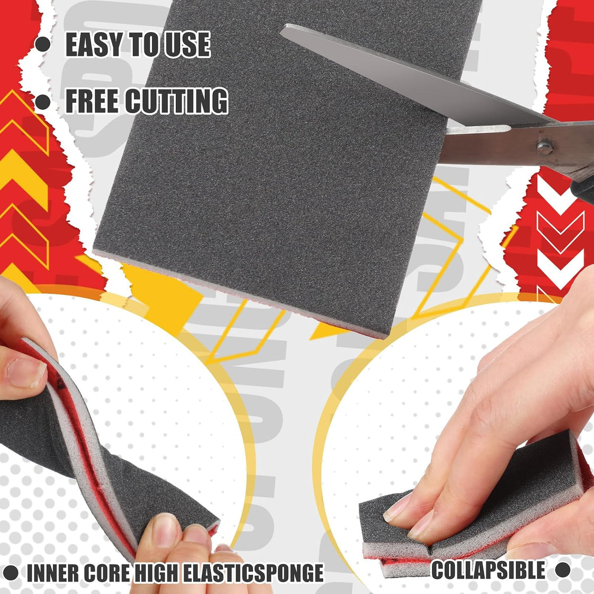 48 Pcs Sanding Sponge 3x4 Inch 120/180/240/320/400/600/800/1000/1200/1500/2000/2500 Grit