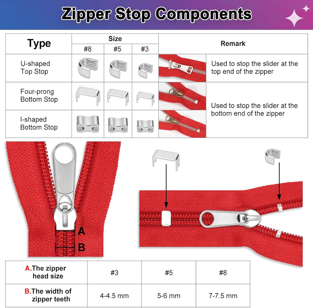 MAPVOLUT 280-Piece Universal Zipper Repair Kit - Fix Jackets, Luggage