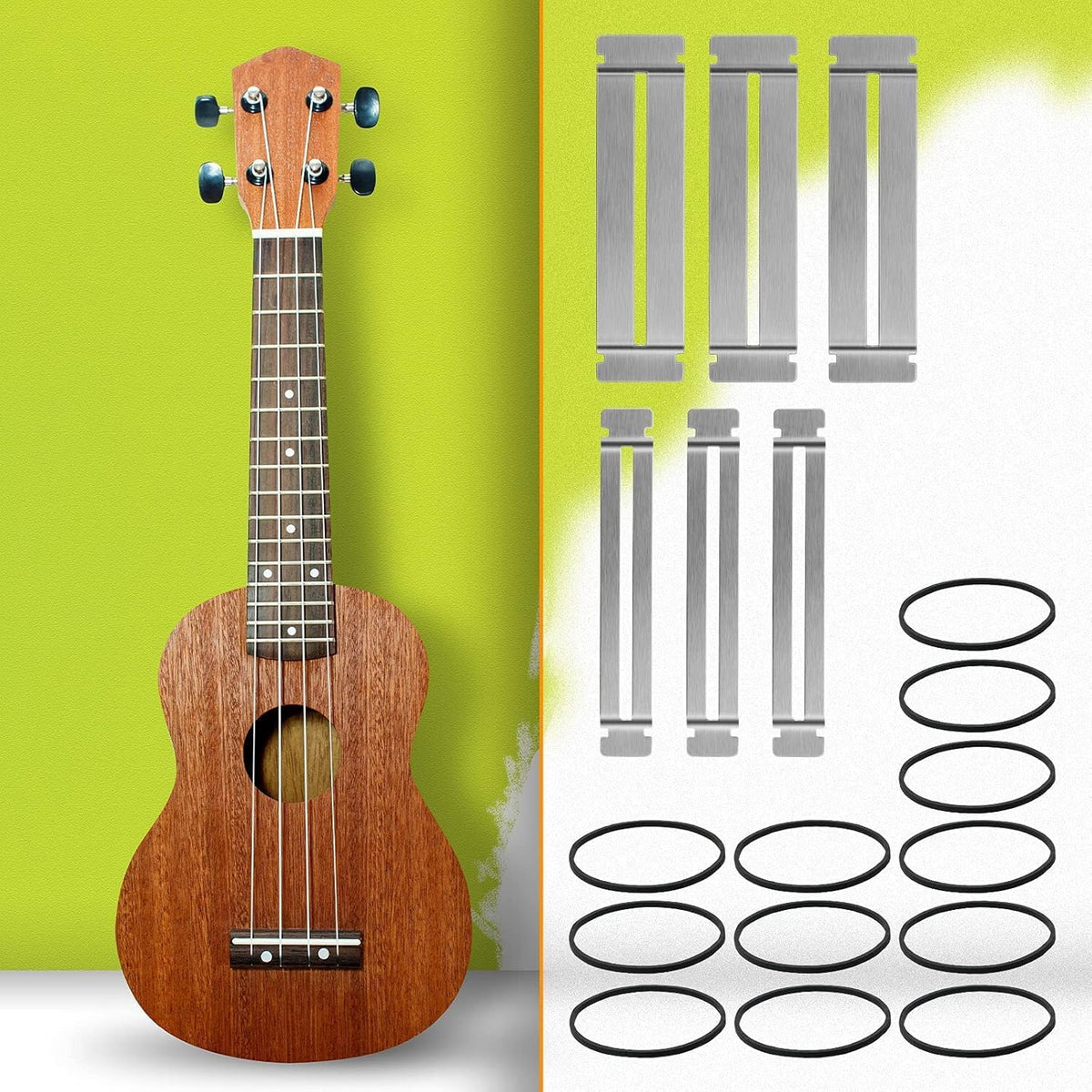 4Pcs Guitar String Spreaders + Fingerboard Guards with 8 Rubber Bands