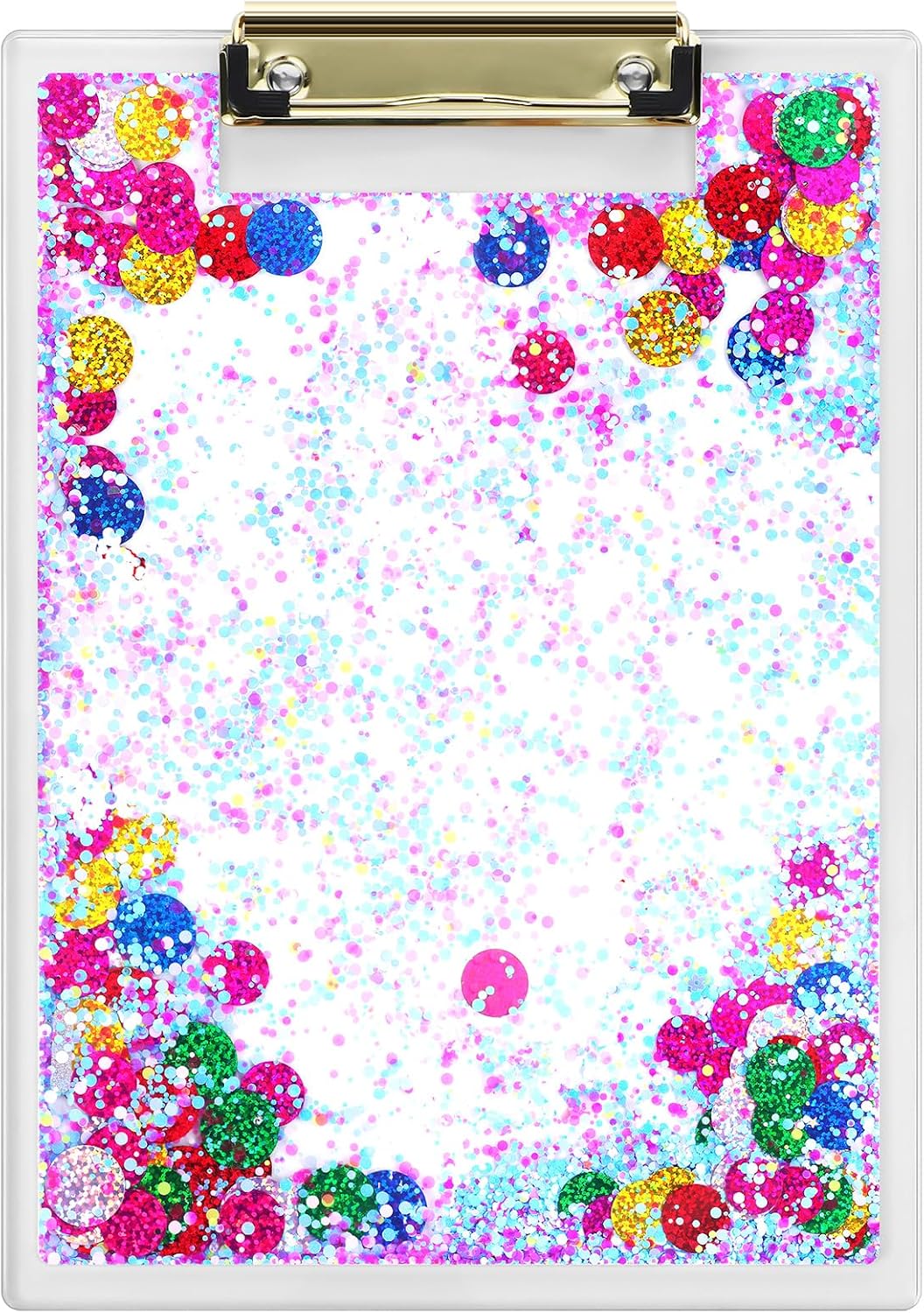 Seajan Glitter Acrylic Clipboard 12.6 x 9 Inches Confetti Acrylic Clipboard