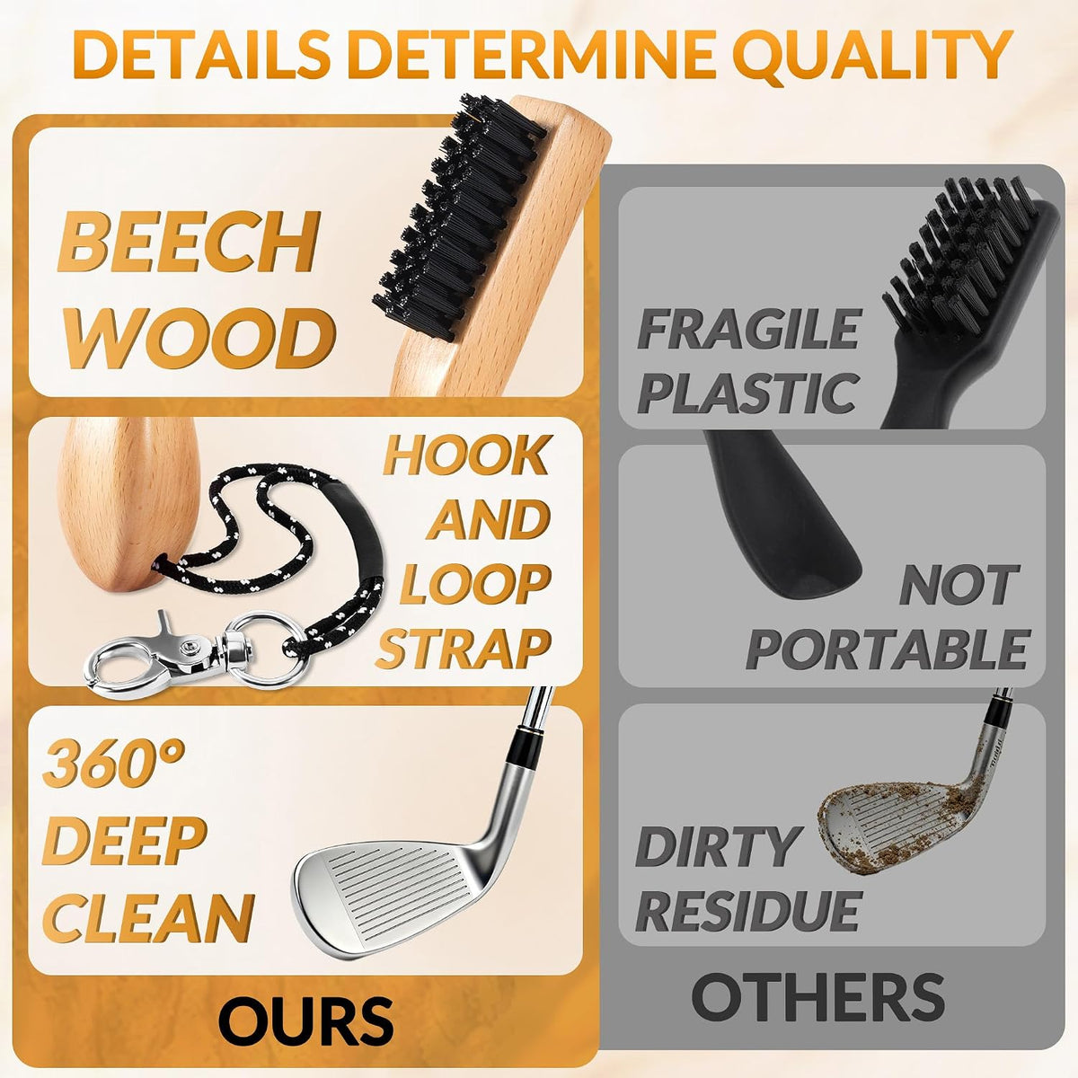 Belongtous Golf Clubs Scrub Cleaning Brush: Golf Accessories for Men Women Golfers