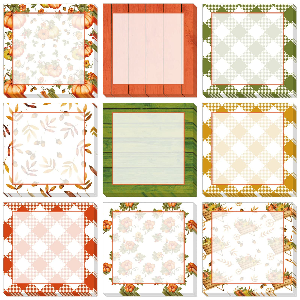 9 Dreamy Pastel Gradient Sticky Notes - Self-Adhesive Note Pads & Memo Notes for School