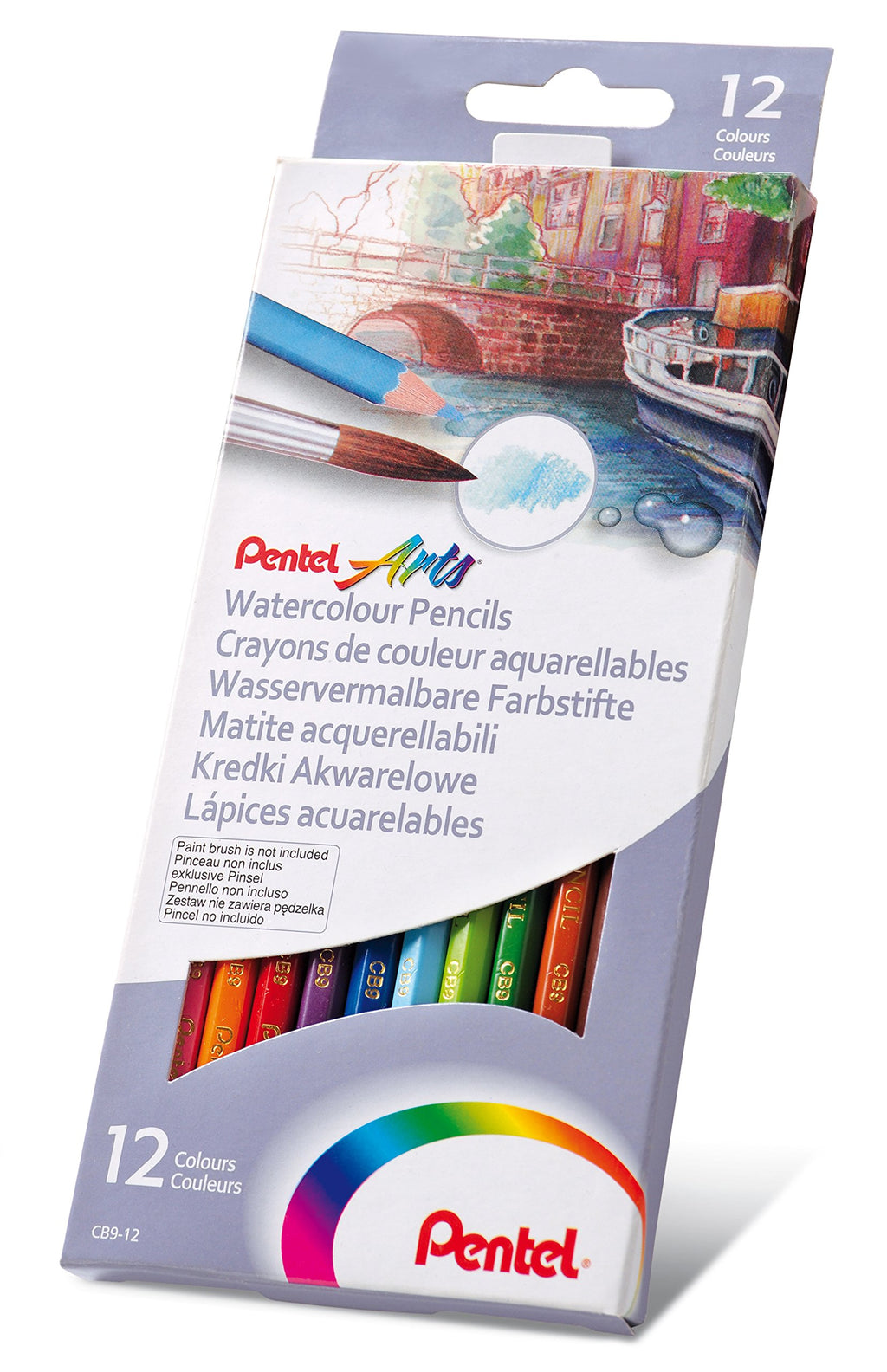 Pentel Arts Watercolour Pencil Set - Assorted, 24 Count (Pack of 1)