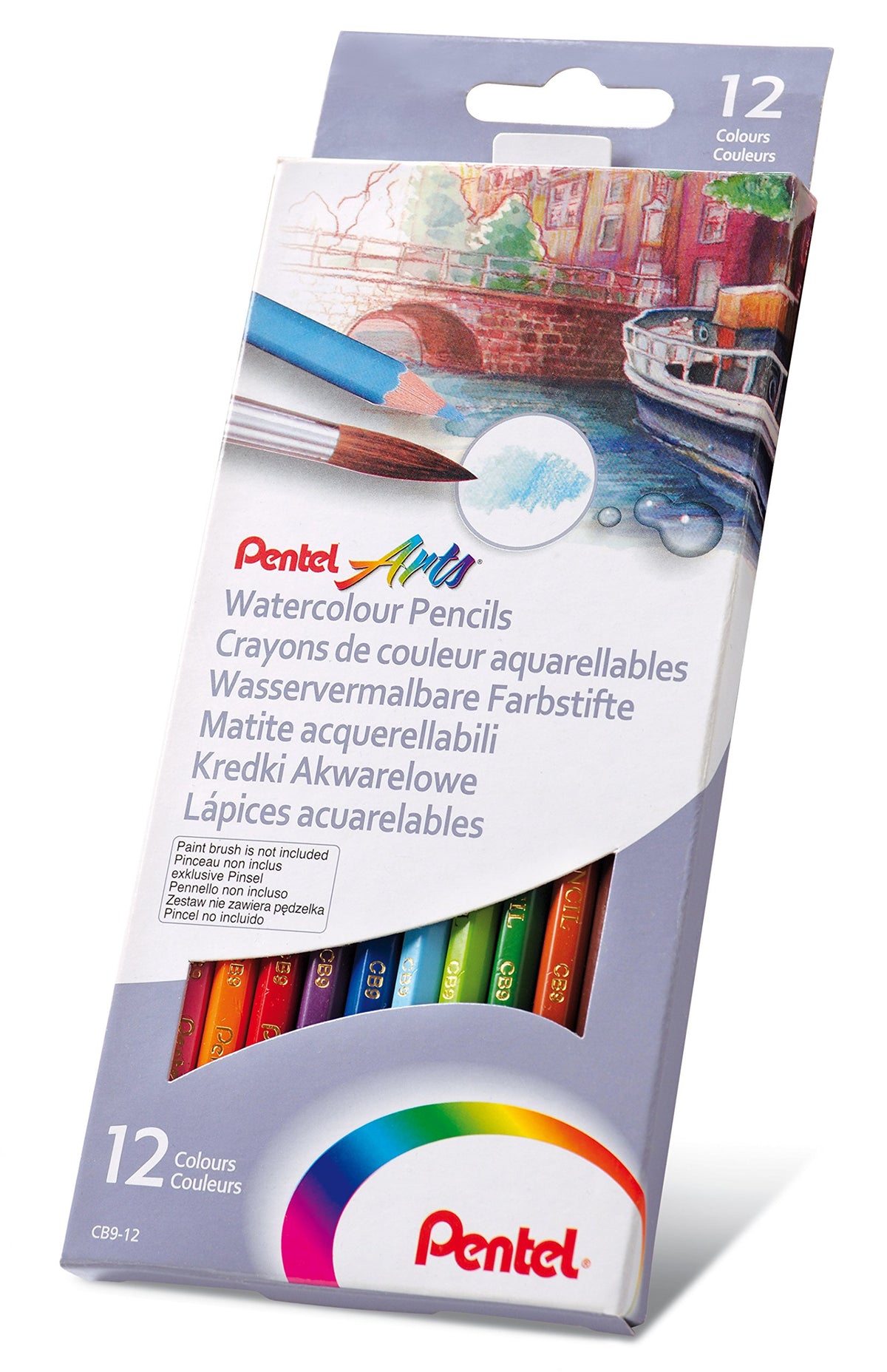 Pentel Arts Watercolour Pencil Set - Assorted, 24 Count (Pack of 1)