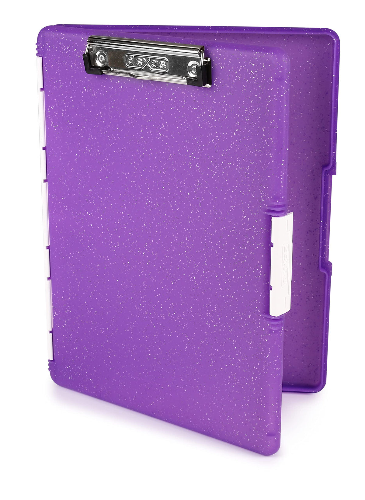 Dexas Slimcase 2 Plastic Clipboard with Storage and Side Opening, Neon Green