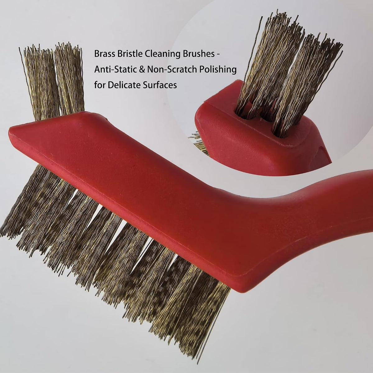 6 Pcs Brass Wire Cleaning Brush Set, Anti-Static Non-Scratch Polishing Brushes for