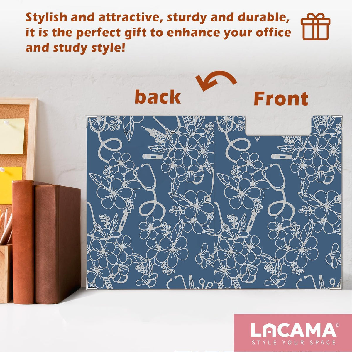Lacama Nurse Clipboard with Storage for Office Classroom Desk, Blue Nurse Gift