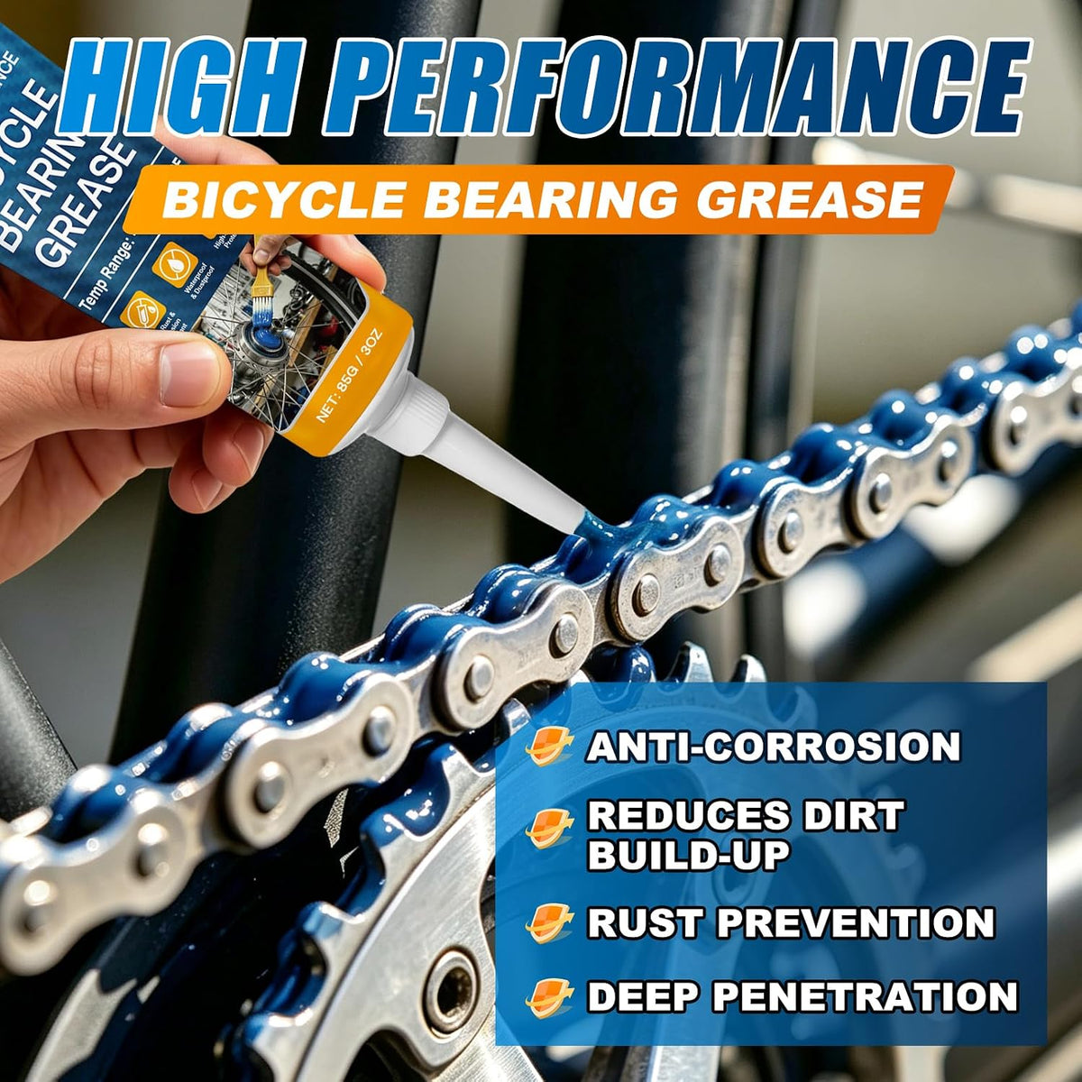 High Performance Bicycle Bearing Grease, Waterproof Bike Grease for Hub Bearings