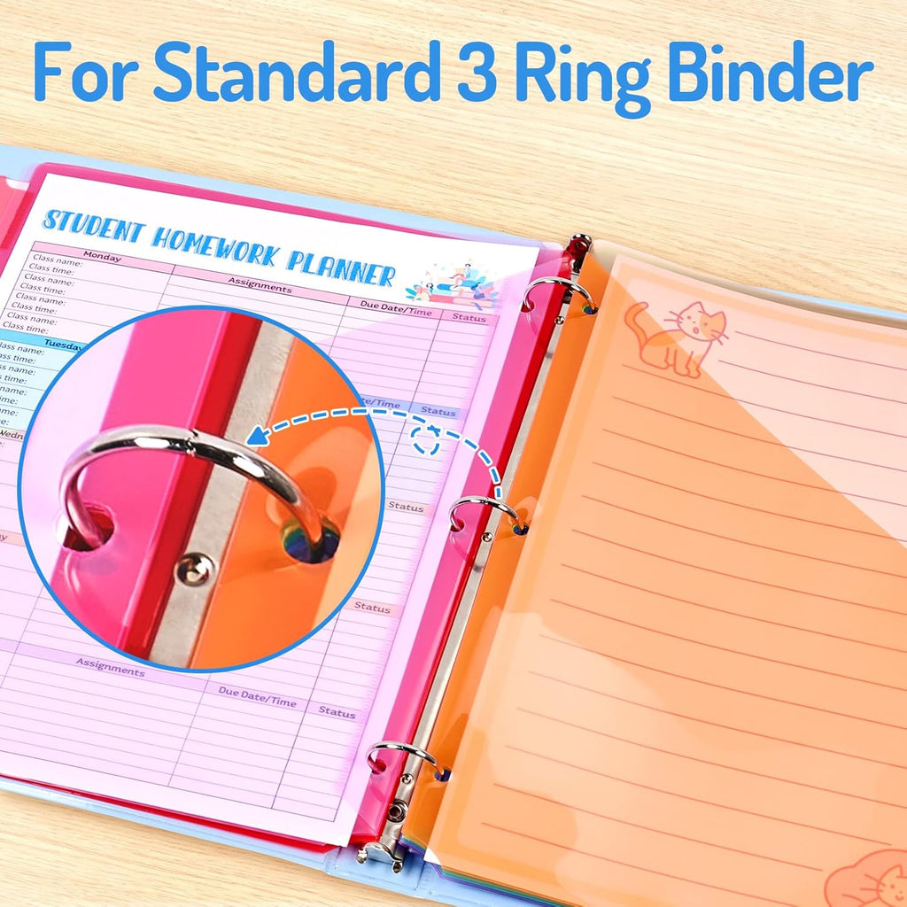 Forvencer 24 Count Binder Dividers with 2 Pocket, 8 tab Dividers for Binder