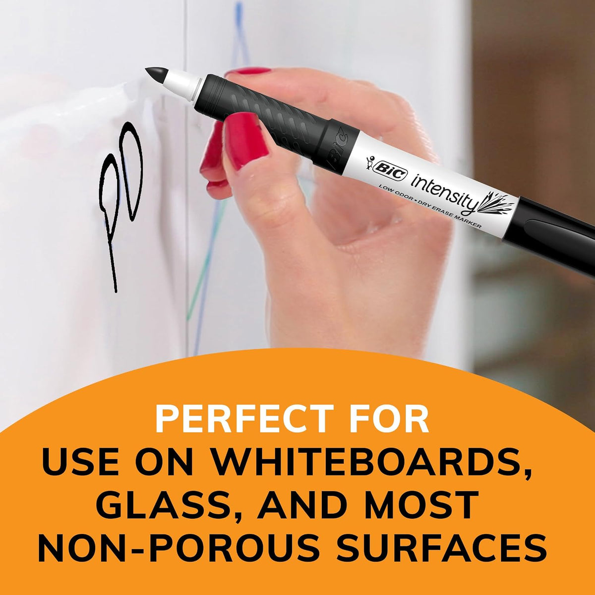 BIC Intensity Green Low Odor Dry Erase Markers, Fine Tip, 12-Count
