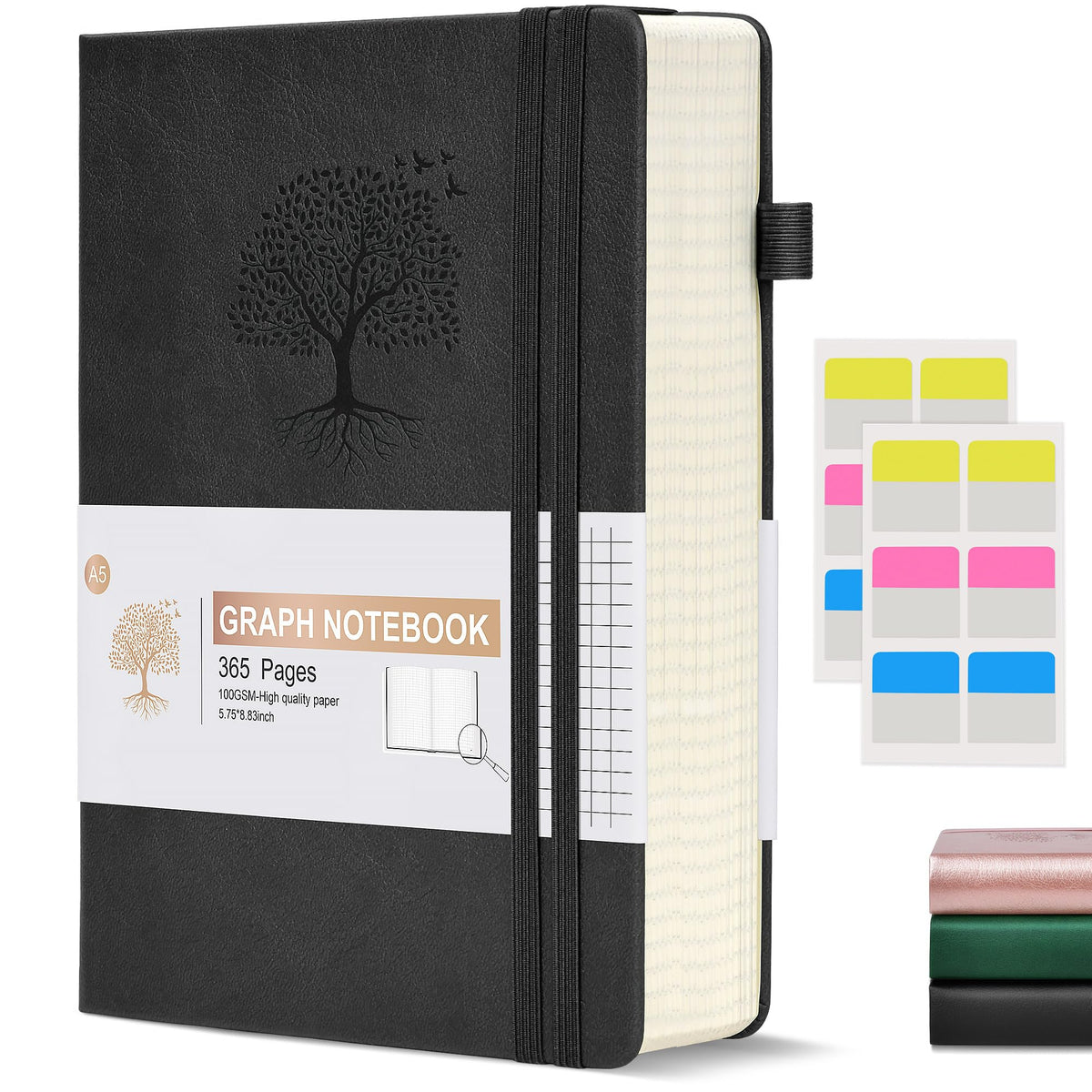 Ansopu Graph Paper Notebook Journal, 360 Numbered Pages Grid Notebooks