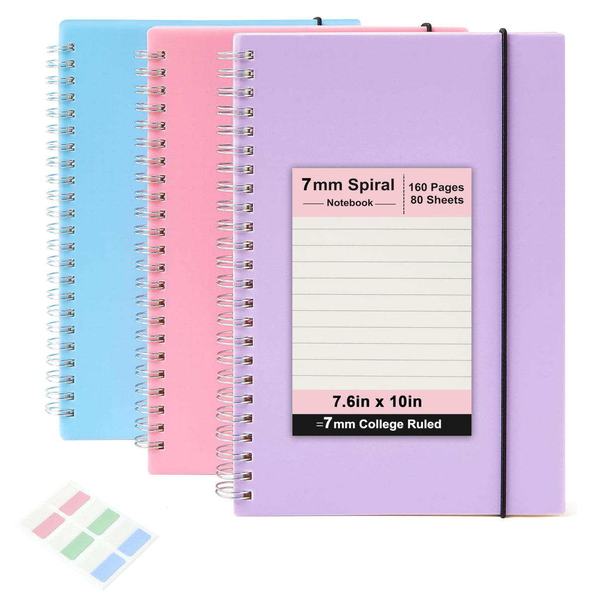 3 Pack Small Spiral Graph Notebook Mini Pocket Size 3.5"x5.5"