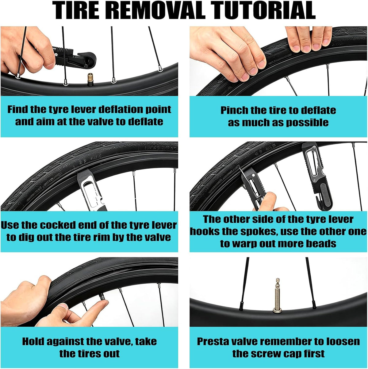 14-in-1 Bike Tire Levers Kit, Portable Bicycle Multi-Tool with Reversible Mini Ratchet