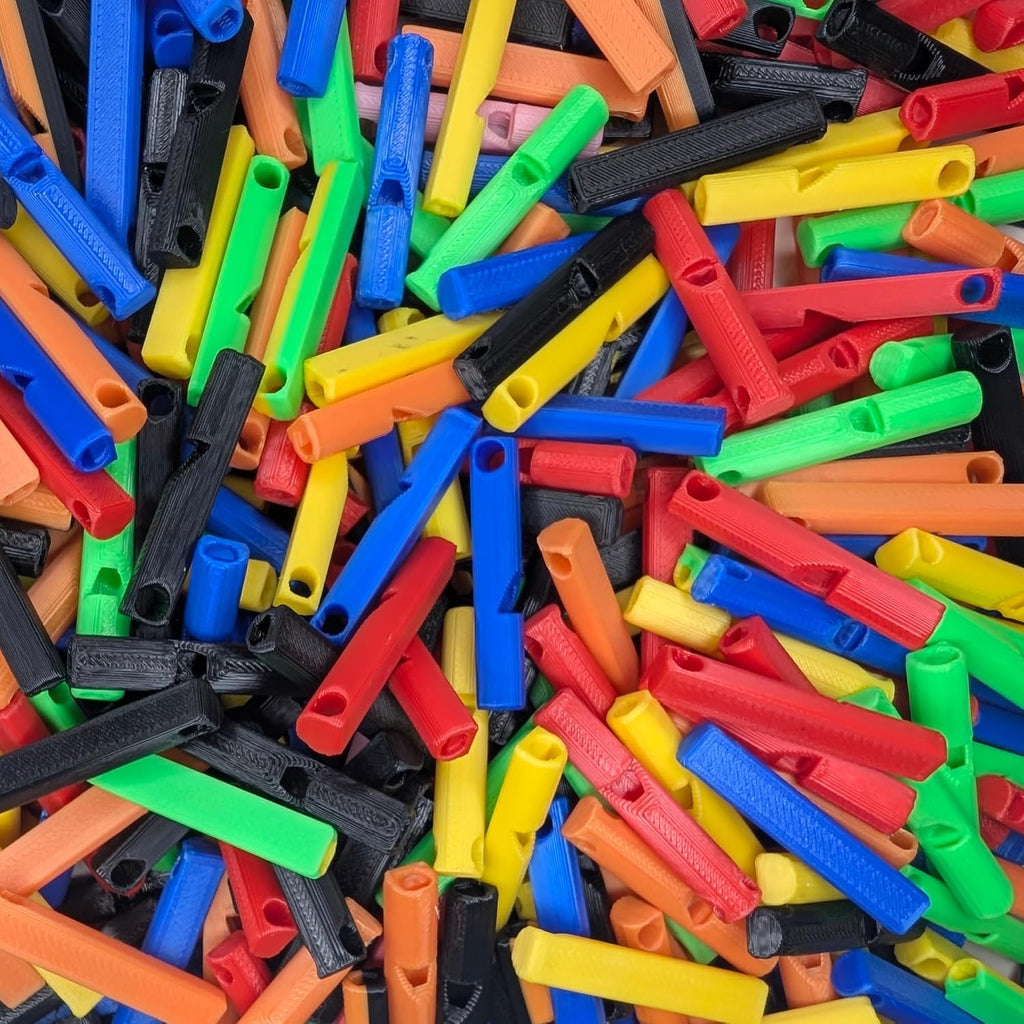 100-Pack 3D Printed Emergency Survival Whistles - 120dB Pealess Safety Whistle with