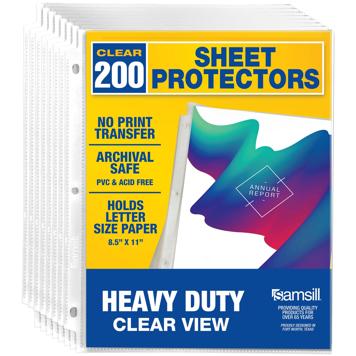 Samsill 100 Pack Heavy Duty Sheet Protectors, Non-Glare