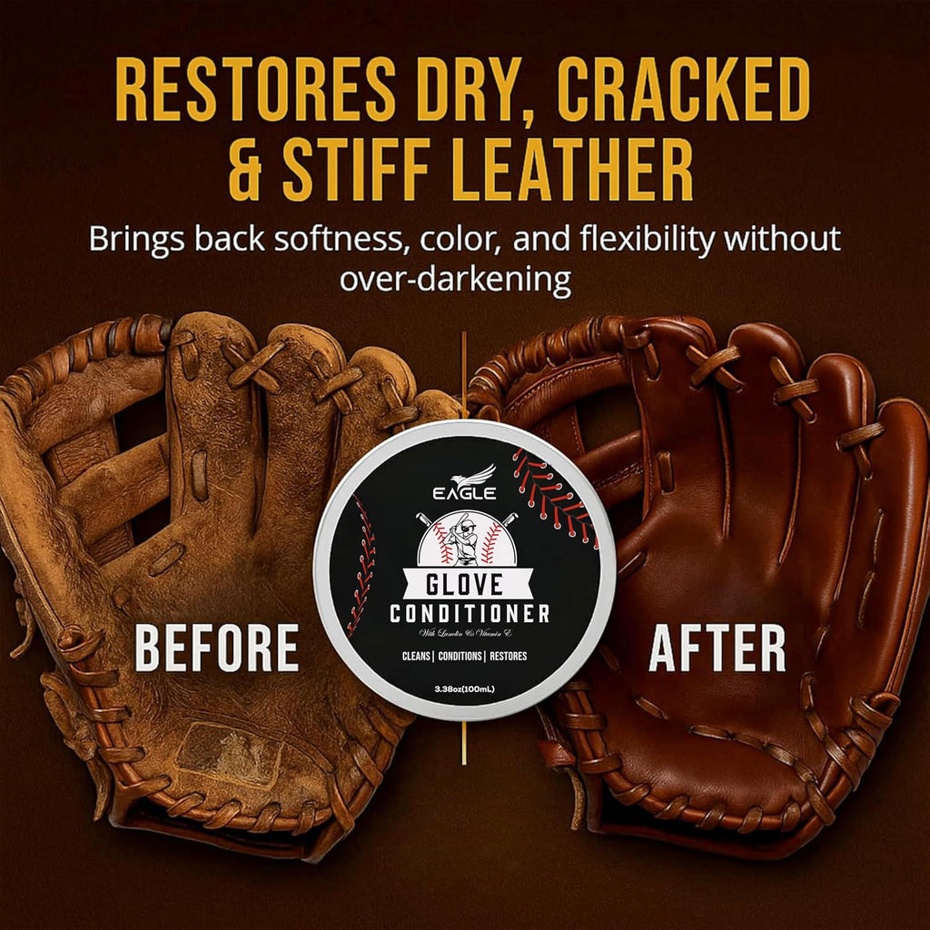 Eagle Leather Glove Conditioner Cream 2pc Set with Conditioning Balm & Cloth – Restore