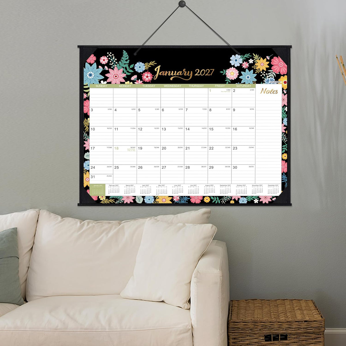 2027 Calendar - 2027 Desk Calendar, 22" x 17", Jan. 2027 - Dec. 2027