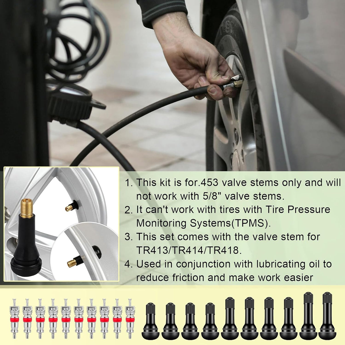 38PCS Tire Valve Stem Core Quickly Replacement Tool Kit