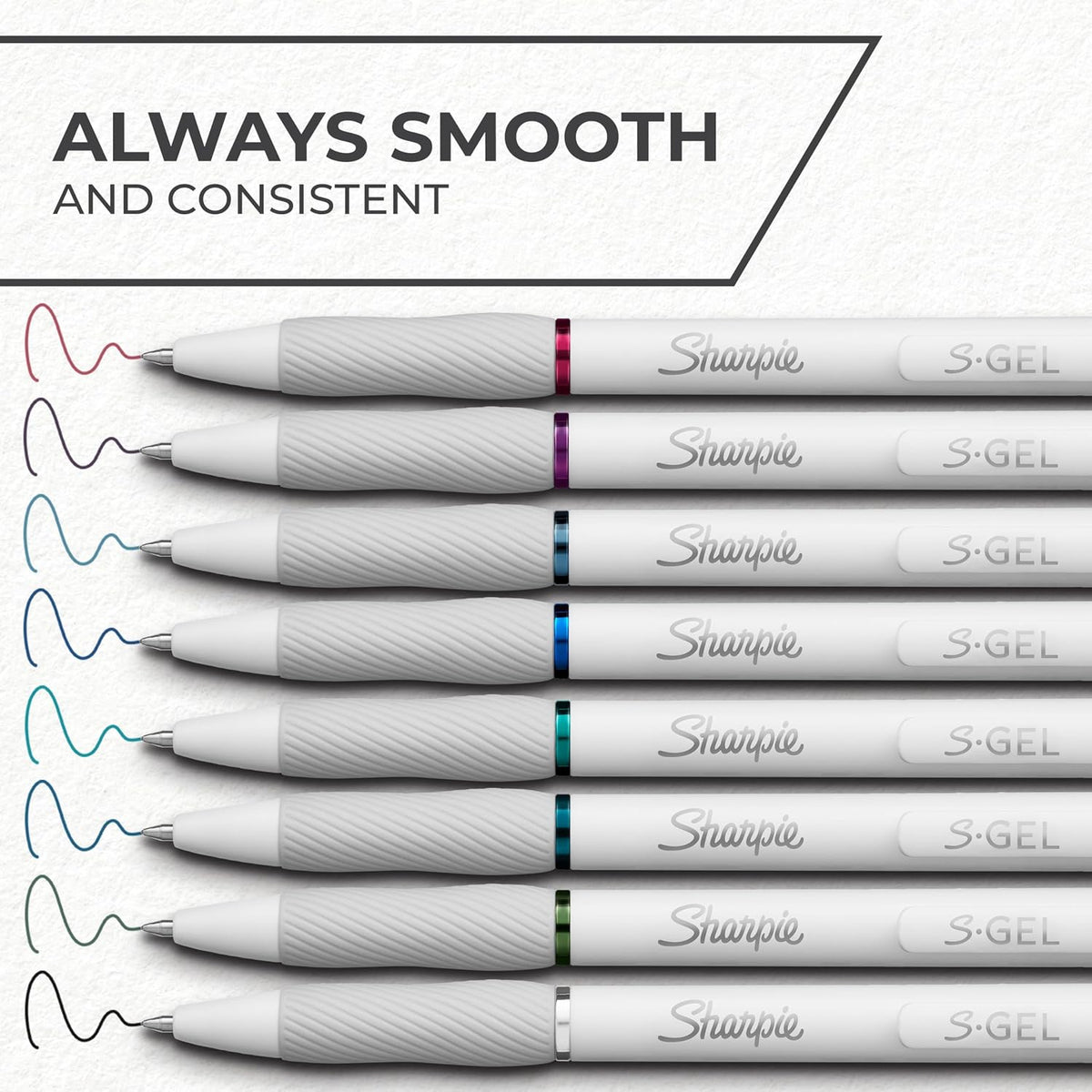 Sharpie S-Gel Pens, Fashion Barrel White Pearl, Medium Point (0.7mm), Bold Ink Colors