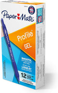 Paper Mate Profile Gel Pens, Retractable, Medium Point (0.7mm), Blue Ink