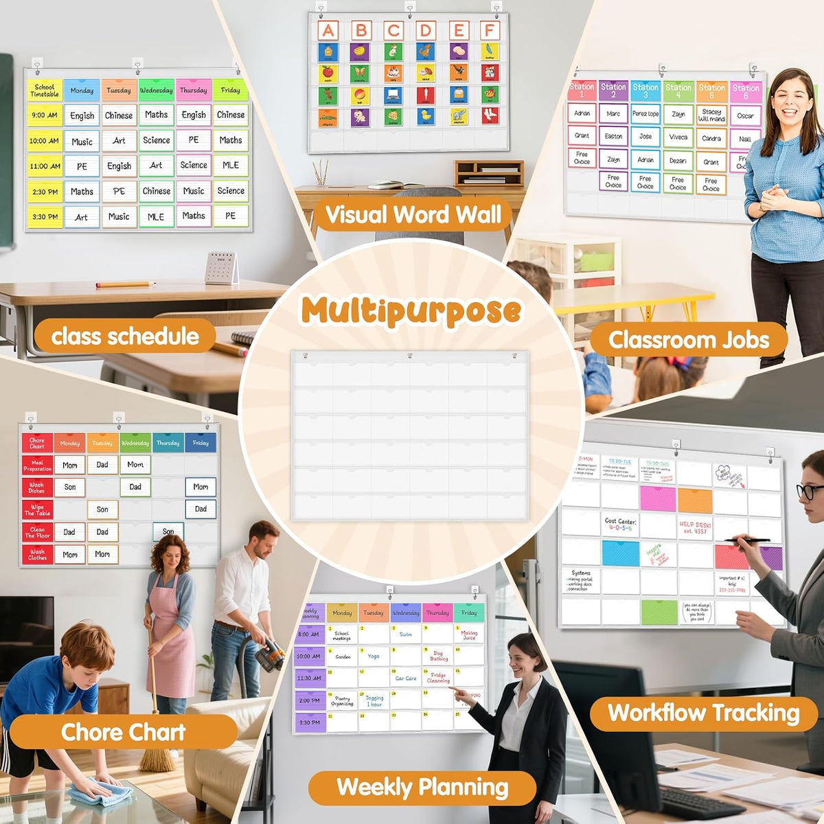 AKAYOK 3" x 5" Index Card Holder Sleeve - 36 Card Slots Organizer for Office, Classroom