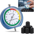Tire Tread Depth Gauge, Dial Type Measurement Tool with 6 Air Nozzles