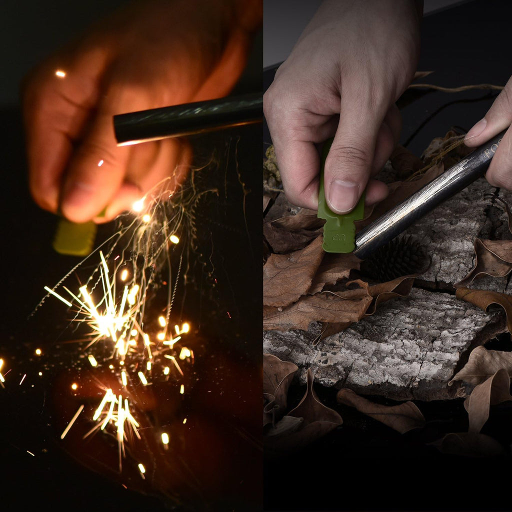 FOSTAR 2PCS Upgrade Ferro Rod Flint Fire Starter