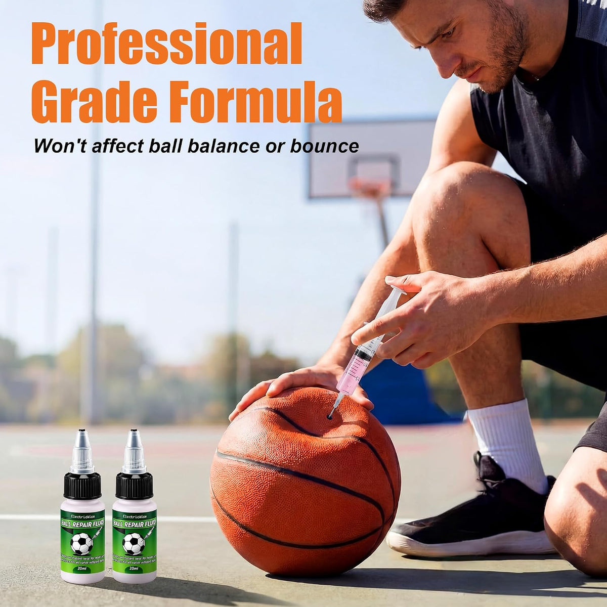 2 Pack Sports Ball Repair Kit and Leak Sealant for Basketball Soccer Volleyball Football