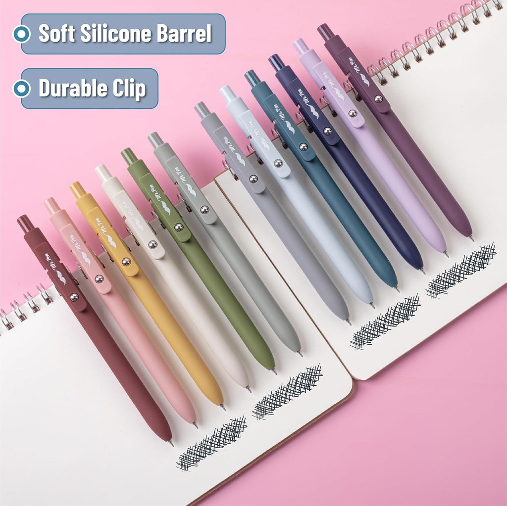 Mr. Pen- Retractable Gel Pens, 12 Pack, Morandi and Vintage Barrels