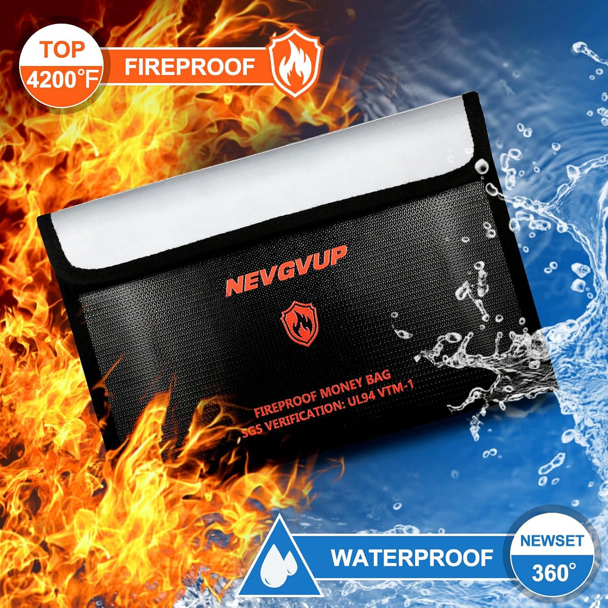 4200°F Fireproof Money Bag - Upgraded Heat Insulated