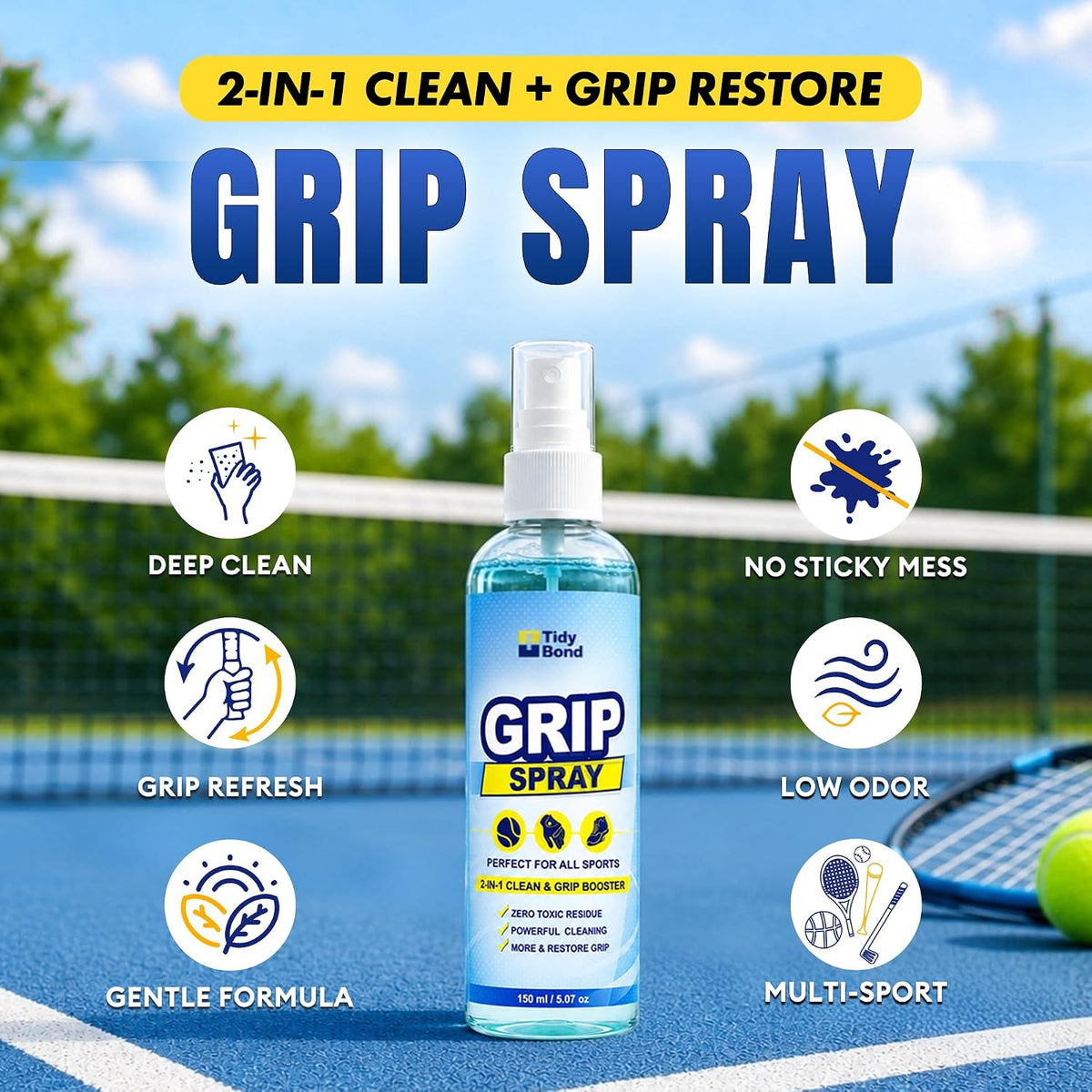 2-in-1 Grip Cleaner & Restorer, Multi-Sport Spray for Golf Club Grips, Basketball Shoes